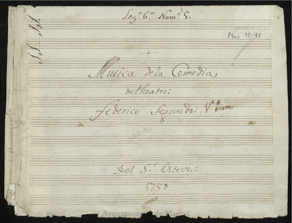 Miniatura de Música de la comedia de theatro Federico segundo : 1ª parte : 1789