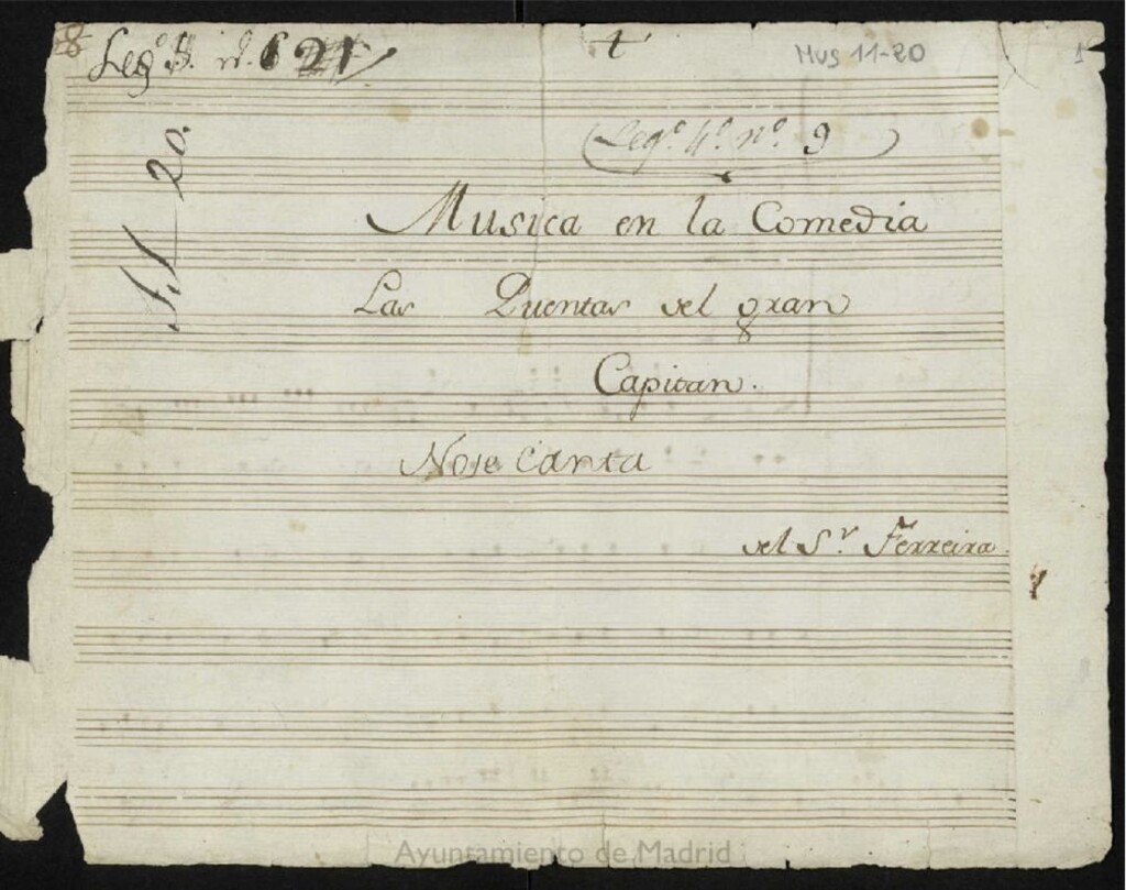 Miniatura de Musica en la comedia Las cuentas del Gran Capitán