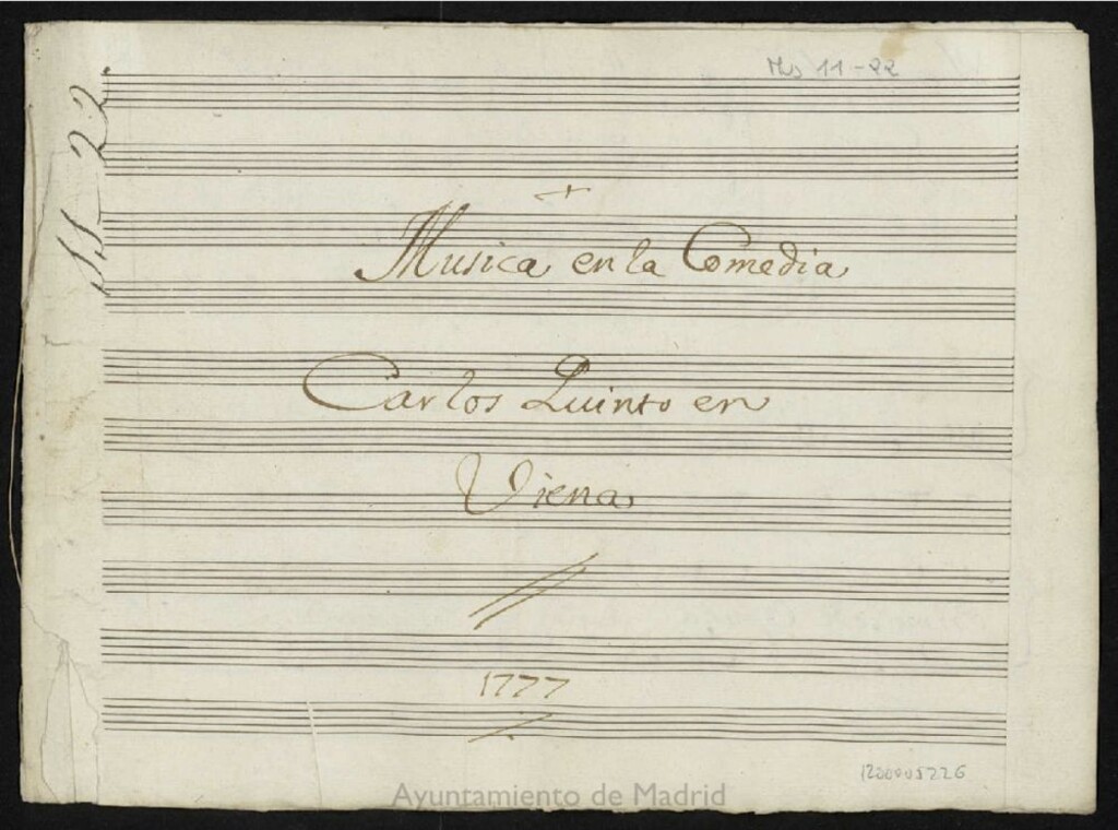 Miniatura de Musica en la comedia Carlos quinto en Viena