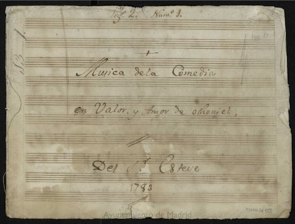 Miniatura de Musica de la comedia Valor y amor de Othoniel