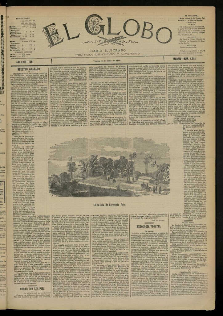 Miniatura de El Globo : diario ilustrado del 8 de julio de 1892, nº 6088