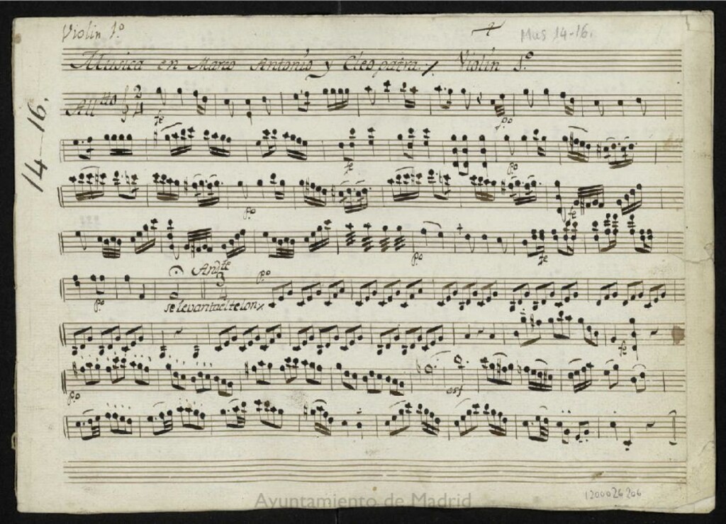 Miniatura de Musica en Marco Antonio y Cleopatra