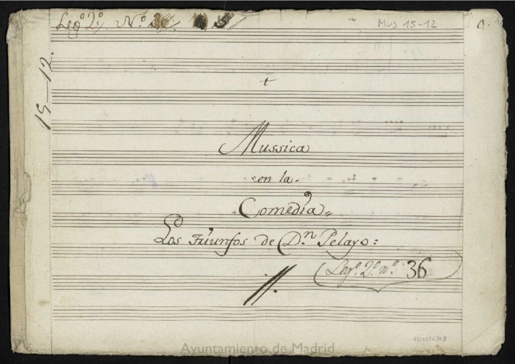Miniatura de Musica en la comedia : Los triunfos de Don Pelayo