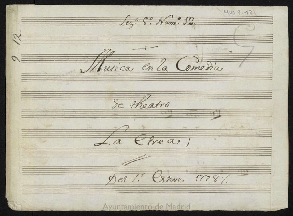Miniatura de Musica en la comedia de teatro La etrea