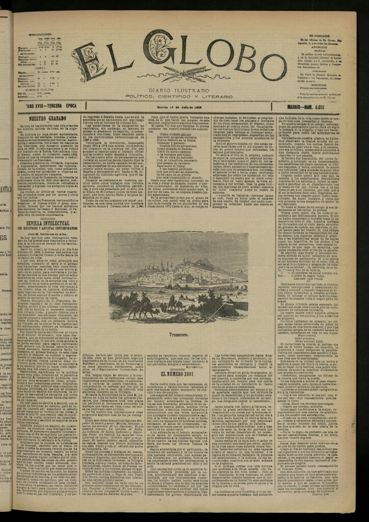 Miniatura de El Globo : diario ilustrado del 12 de julio de 1892, nº 6092