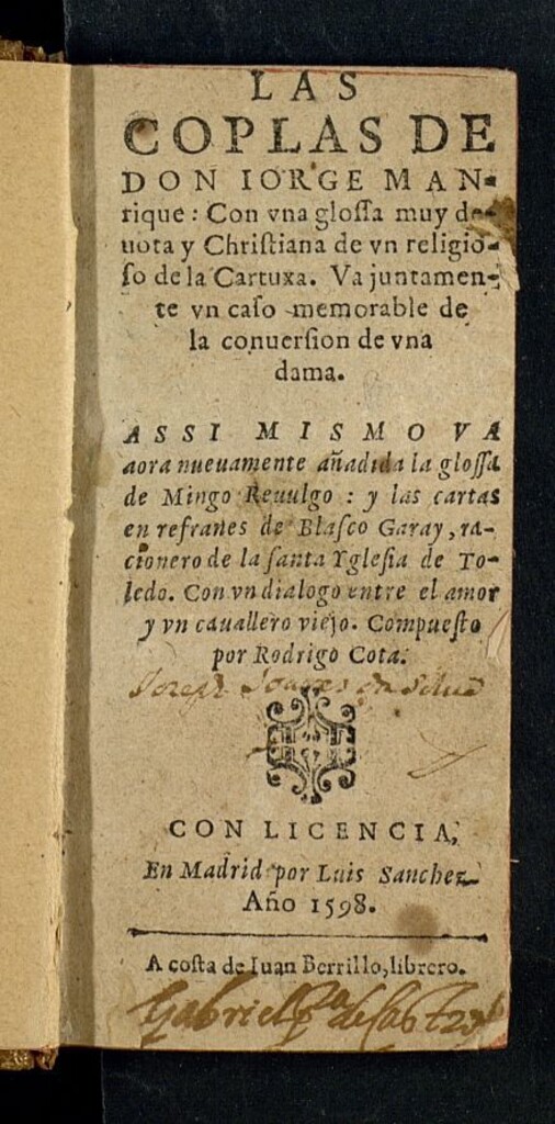 Miniatura de Las coplas de Don Iorge Manrique