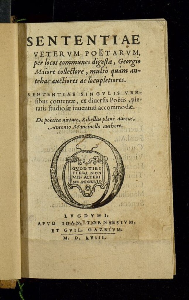 Miniatura de Sententiae veterum poëtarum : per locos communes digestae