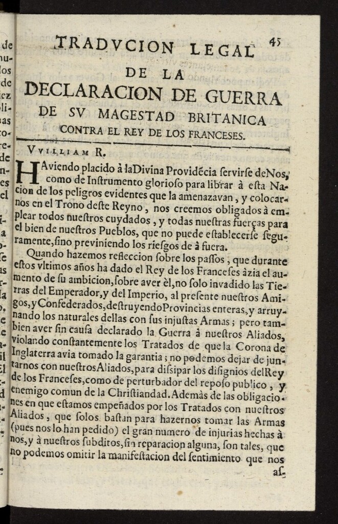 Miniatura de Tradvcion legal de la declaracion de guerra de sv magestad britanica contra el rey de los franceses