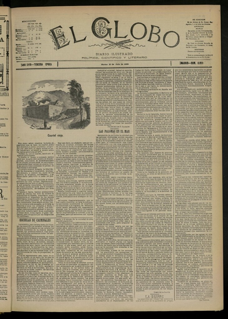 Miniatura de El Globo : diario ilustrado del 19 de julio de 1892, nº 6099