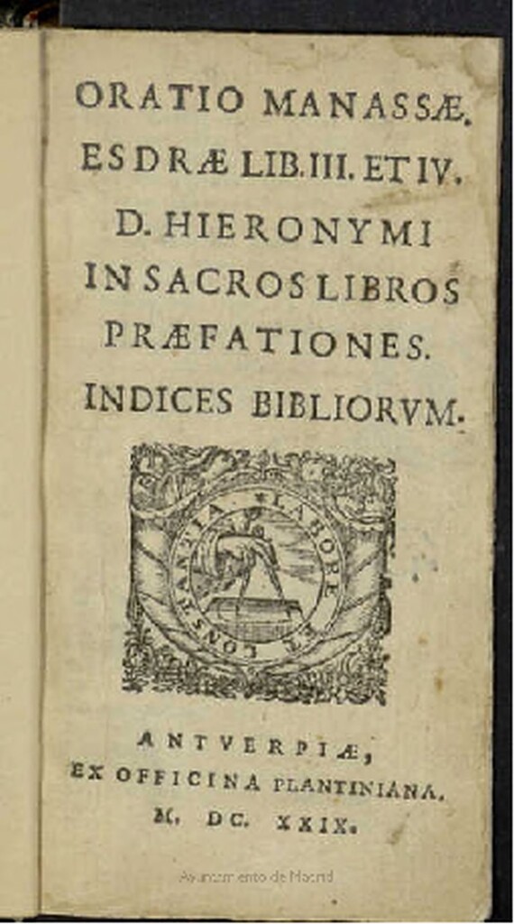 Miniatura de Oratio Manassae. Esdrae Lib. III et IV. D. Hieronymi in sacros libros praefationes. Indices bibliorum