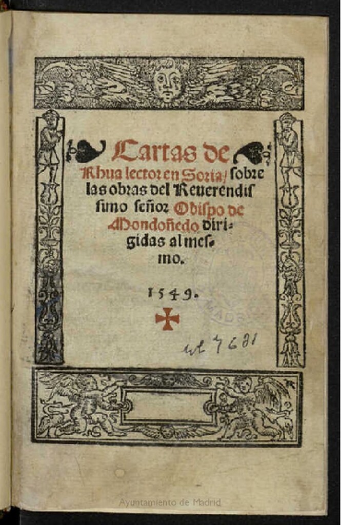 Miniatura de Cartas de Rhua... : sobre las obras del Reuerendisimo señor Obispo de Mondoñedo dirigidas al mesmo
