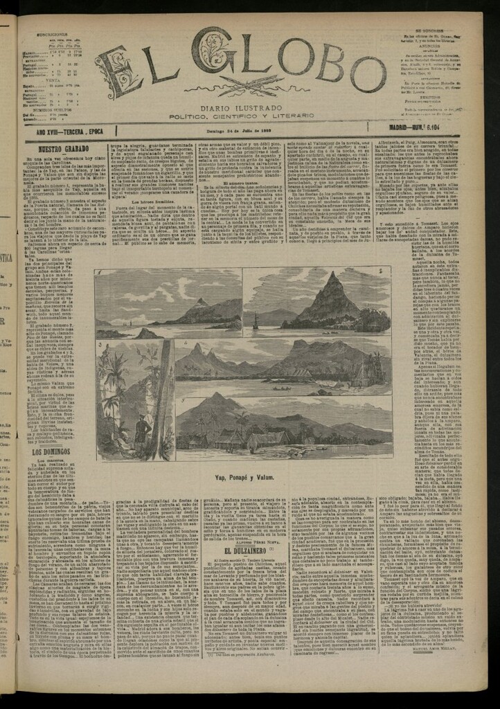 Miniatura de El Globo : diario ilustrado del 24 de julio de 1892, nº 6104