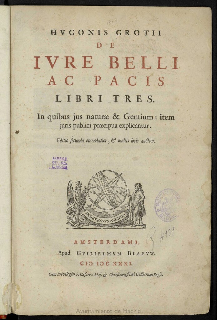 Miniatura de Hugonis Grotii De Iure Belli ac Pacis libri tres : in quibus jus naturae & gentium : item juris publici praecipua explicantur