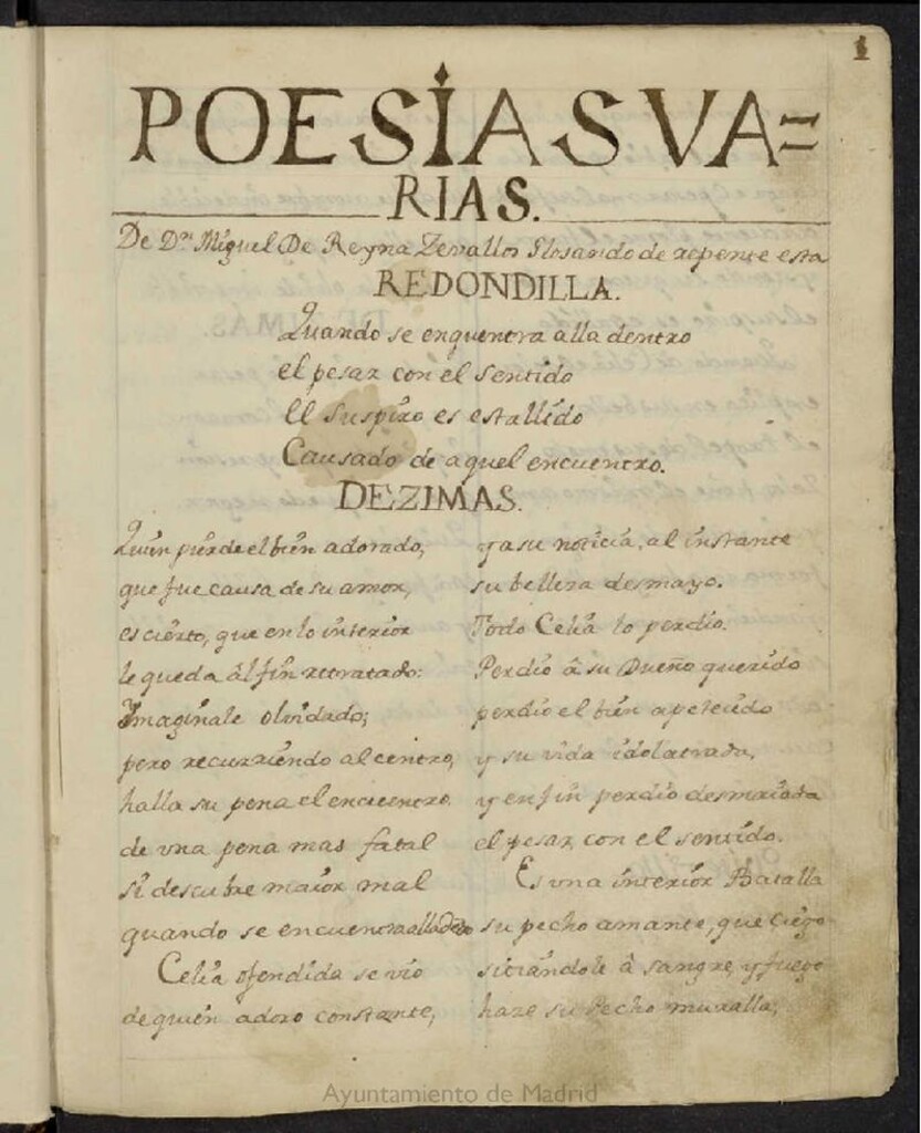 Miniatura de Poesías varias