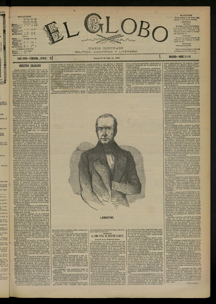 Miniatura de El Globo : diario ilustrado del 30 de julio de 1892, nº 6110