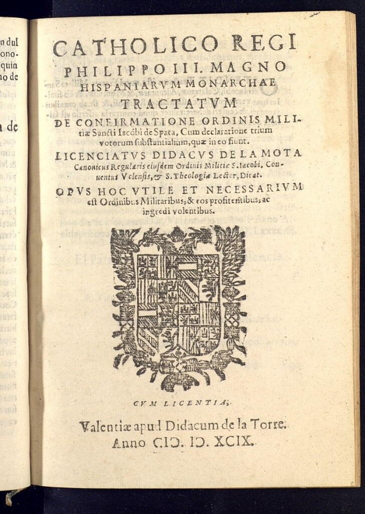 Miniatura de Tractatum de confirmatione ordinis militiæ Sancti Iacobi de Spata : Cum declaratione trium votorum substantialum ...