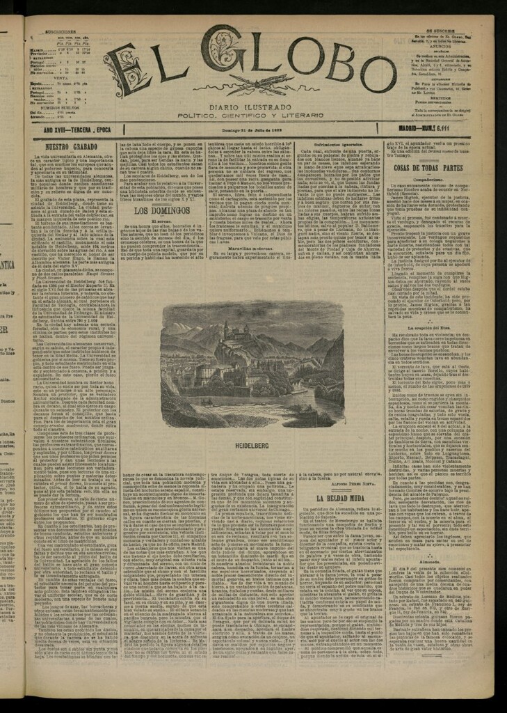 Miniatura de El Globo : diario ilustrado del 31 de julio de 1892, nº 6111