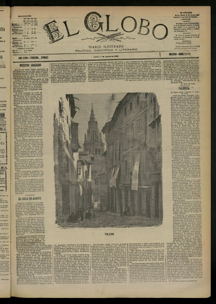 Miniatura de El Globo : diario ilustrado del 1 de agosto de 1892, nº 6112