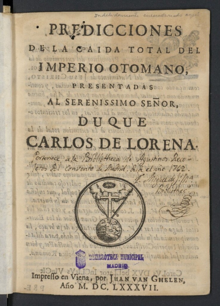 Miniatura de Predicciones de la caida total del Imperio Otomano : presentadas al... Duque Carlos de Lorena