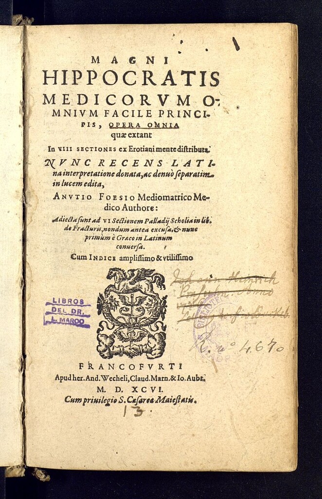 Miniatura de Magni Hippocratis ... Opera omnia quae extant