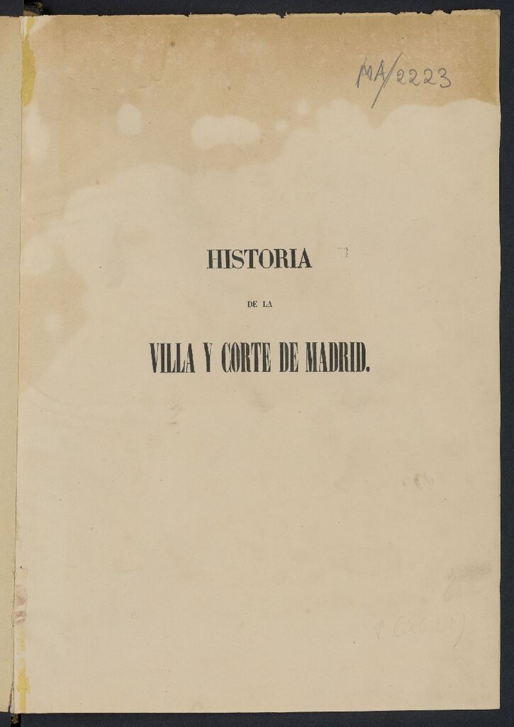 Miniatura de Historia de la Villa y corte de Madrid. Tomo 1