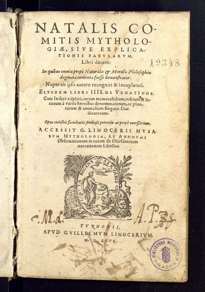 Miniatura de Natalis Comitis mythologi, siue explicationis fabularum
