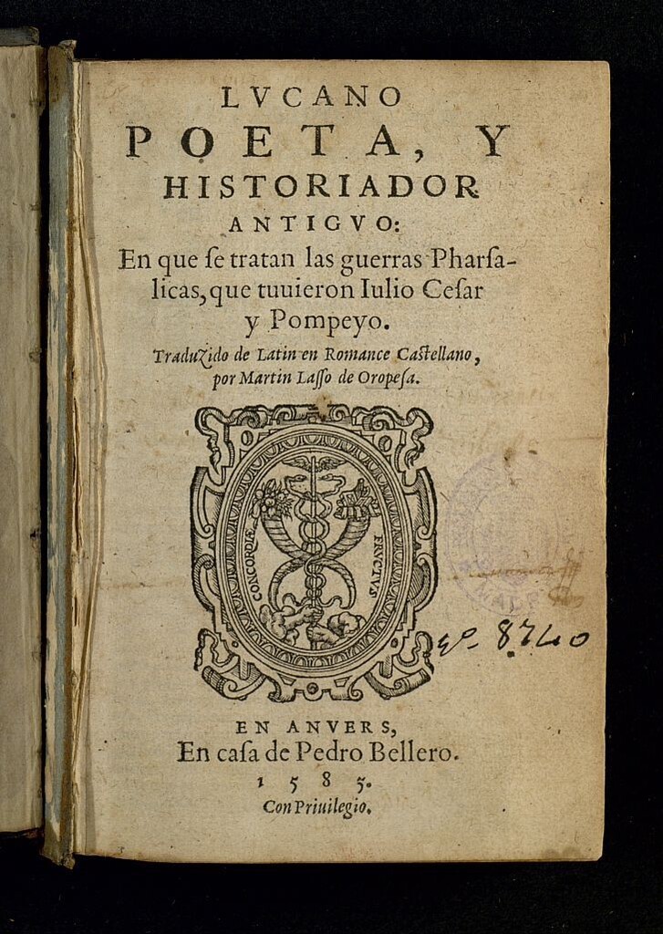 Miniatura de Lucano poeta, y historiador antiguo