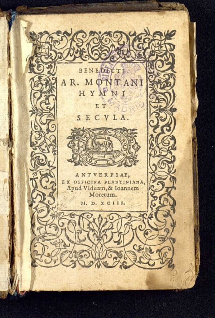 Miniatura de Benedicti Ar. Montani hymni et secula