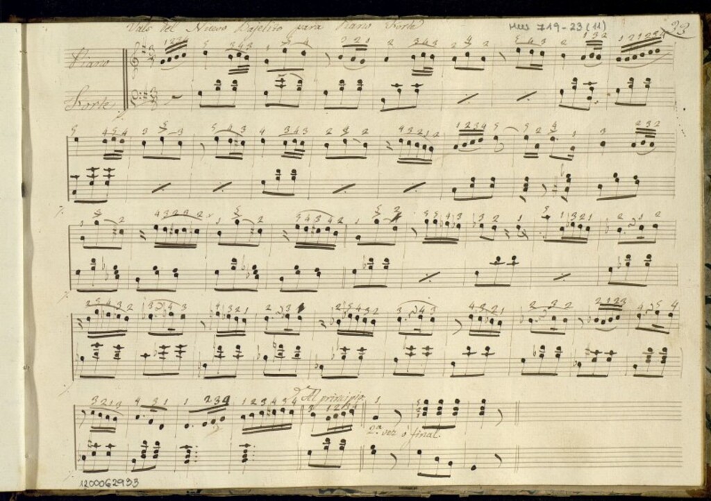Miniatura de Vals del Nuevo bajelito: para piano forte