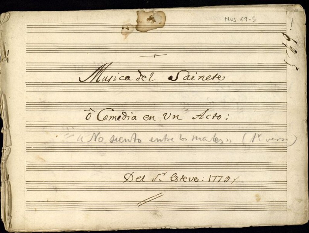 Miniatura de Musica del Sainete ô Comedia en un acto