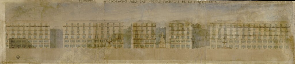 Miniatura de Proyecto para la decoración para las nuevas fachadas de la Puerta del Sol [Proyecto de reforma de la Junta Consultiva de 1853]