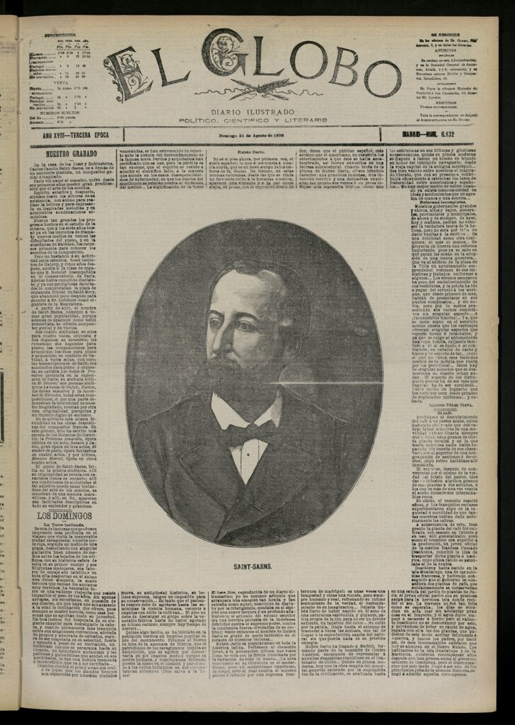 Miniatura de El Globo : diario ilustrado del 21 de agosto de 1892, nº 6132