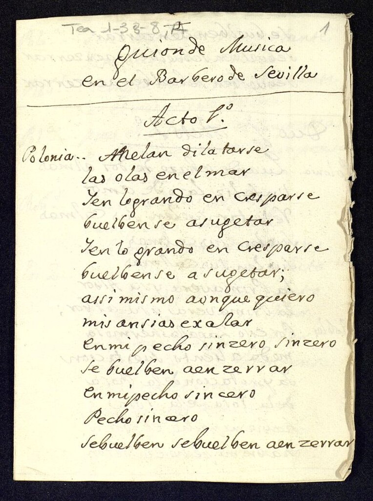 Miniatura de La inútil precaución y barbero de sevilla