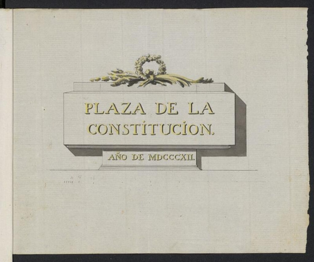Miniatura de Expediente de ejecución y colación de la lápida que debe ponerse en la Plaza de la Constitución actual Plaza Mayor