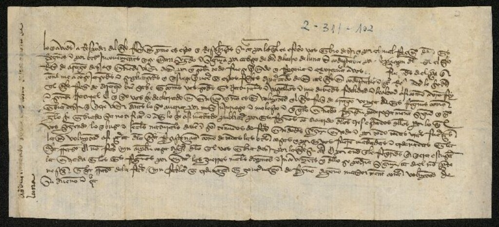 Miniatura de Real Cédula de Juan II ordenando al Concejo de Madrid rechace las propuestas del Rey de Aragón