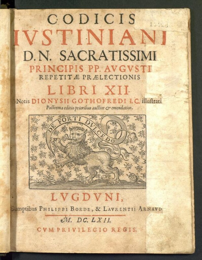 Miniatura de Codicis Iustiniani D. N. Sacratissimi Principis PP. Augusti Repetitae Praelectionis Libri XII