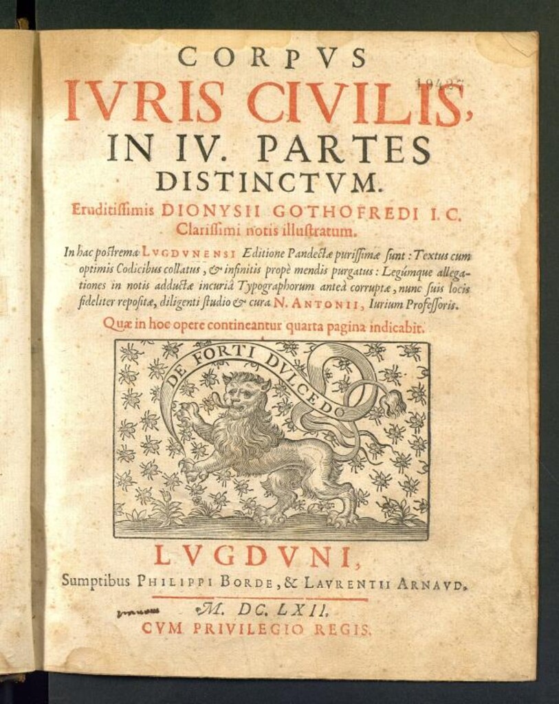 Miniatura de Corpus Iuris Civilis : in IV partes distinctum : [tomo I]