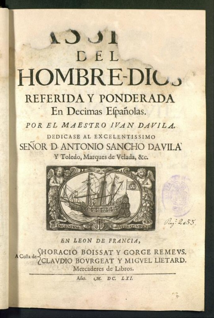 Miniatura de Passion del Hombre-Dios : referida y ponderada en decimas españolas