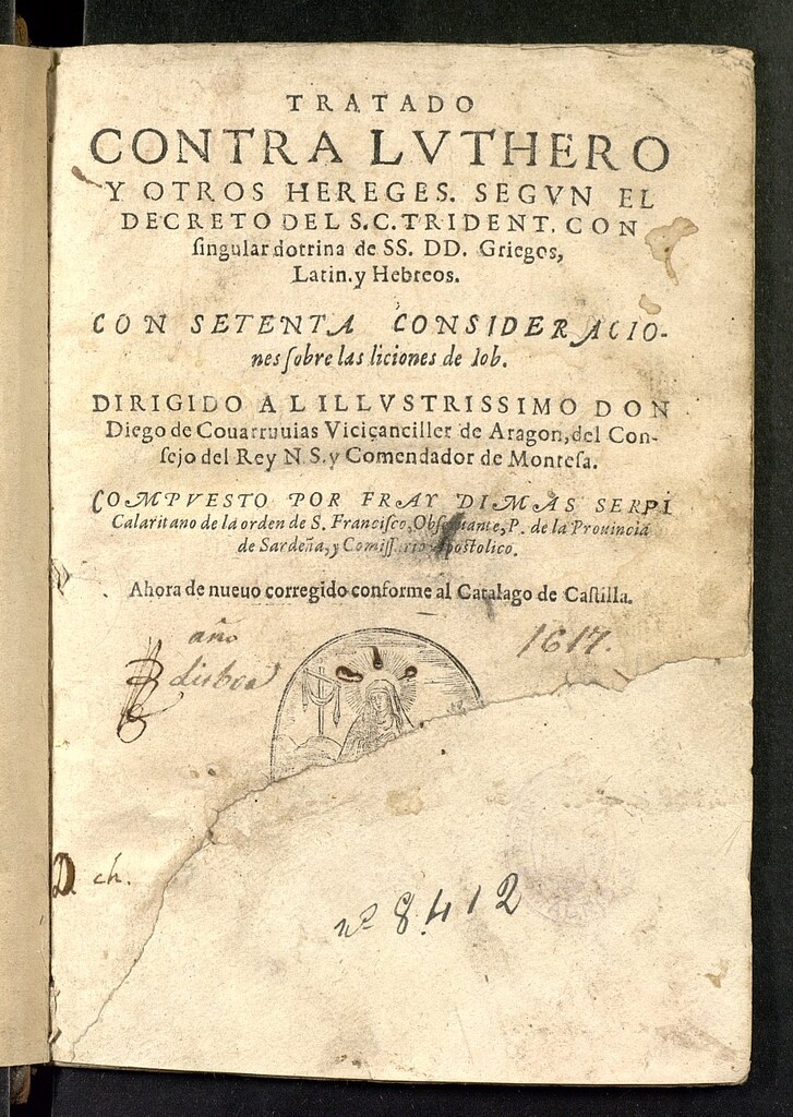 Miniatura de Tratado contra Luthero y otros hereges ... : con setenta consideraciones sobre las liciones [sic] de Iob ...