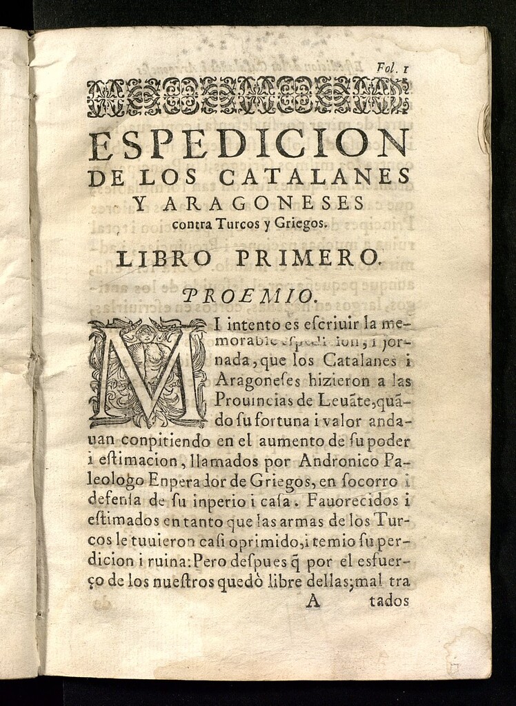 Miniatura de Espedicion de los catalanes y aragoneses contra turcos y griegos ...