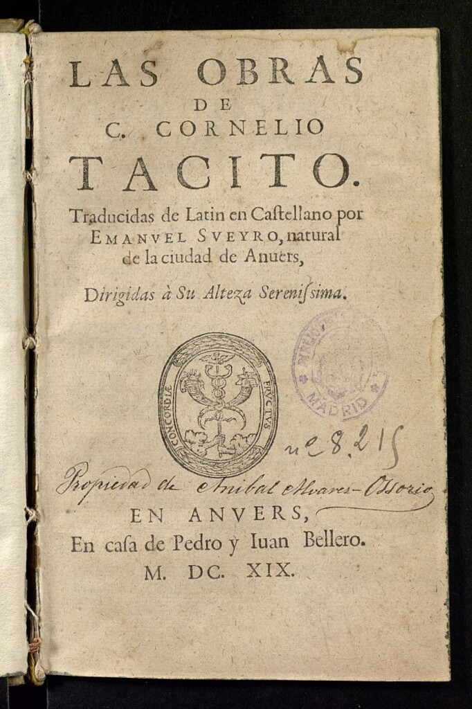 Miniatura de Las obras de C. Cornelio Tácito