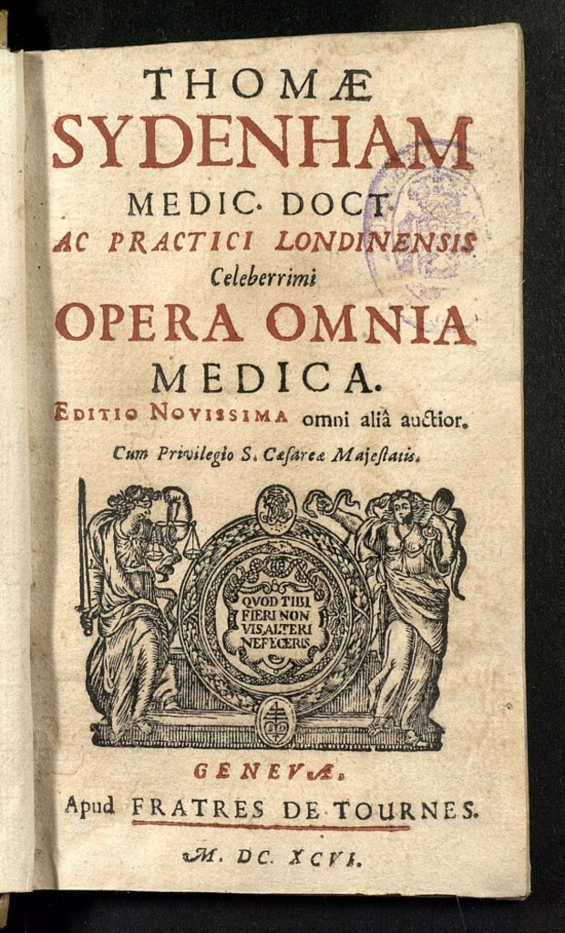 Miniatura de Thomae Sydenham ... Opera omnia medica