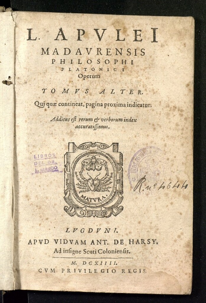 Miniatura de L. ApuleI Madaurensis philosophi Platonici operum : tomus alter qui quae contineat pagina proxima indicatur : additus est rerum & verborum index accuratissimus