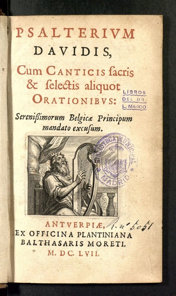 Miniatura de Psalterium Dauidis : cum canticis factis & selectis aliquot orationibus; serenisimorum Belguica principum mandato excusum
