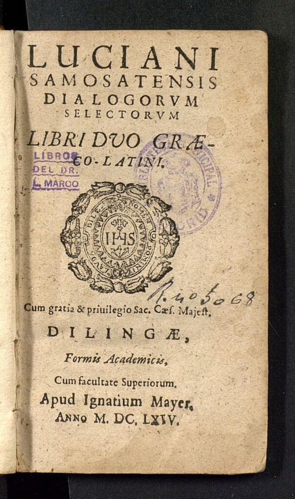 Miniatura de Luciani Samosatensis Dialogorum selectorum : libri duo graeco-latini.