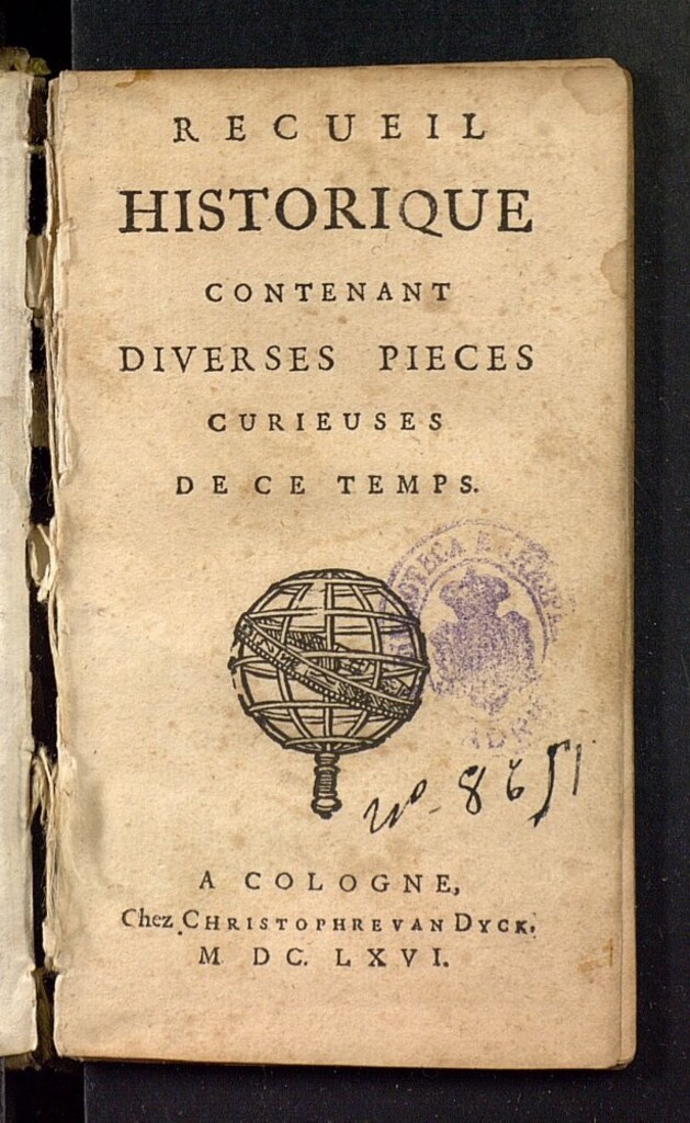 Miniatura de Recueil historique contenant diverses pieces curieuses de ce temps