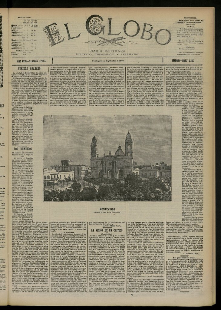 Miniatura de El Globo : diario ilustrado del 25 de septiembre de 1892, nº 6167