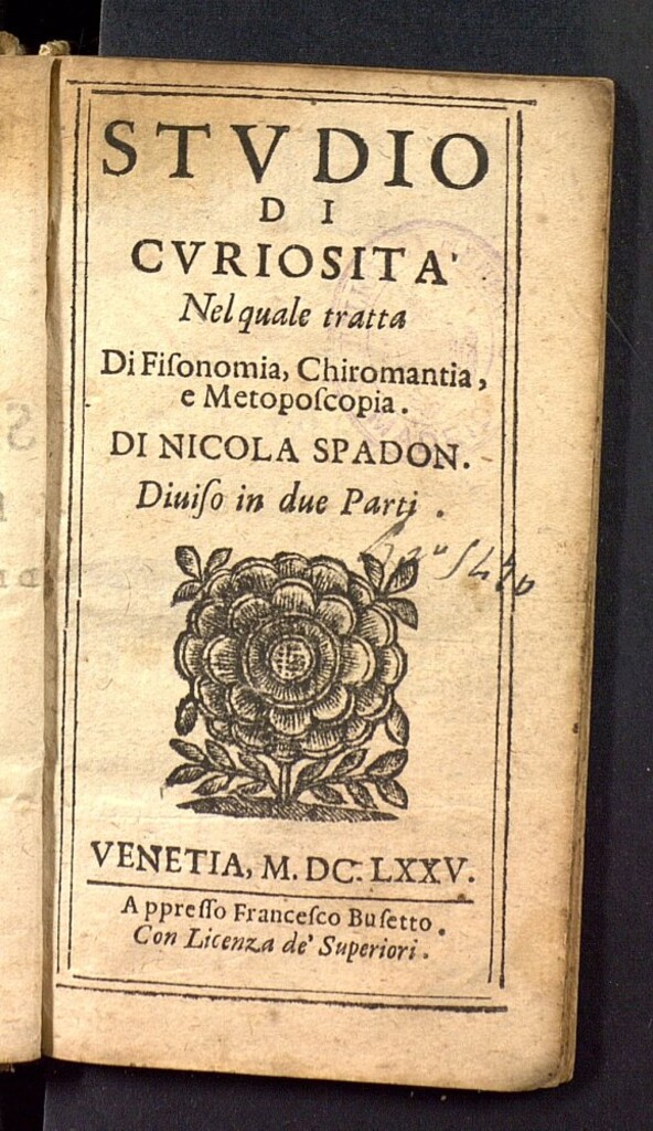 Miniatura de Studio di curiosita : nel quale tratta di fisonomia, chiromantia e Metoposcopia