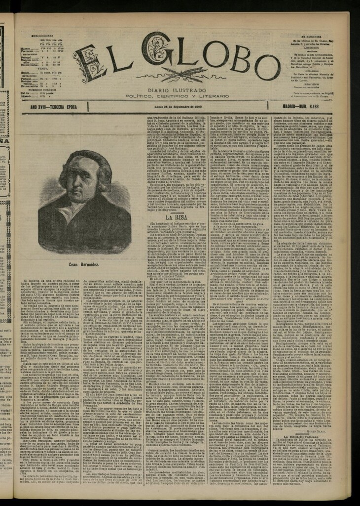 Miniatura de El Globo : diario ilustrado del 26 de septiembre de 1892, nº 6168