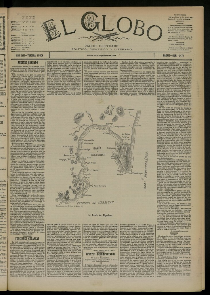 Miniatura de El Globo : diario ilustrado del 30 de septiembre de 1892, nº 6172